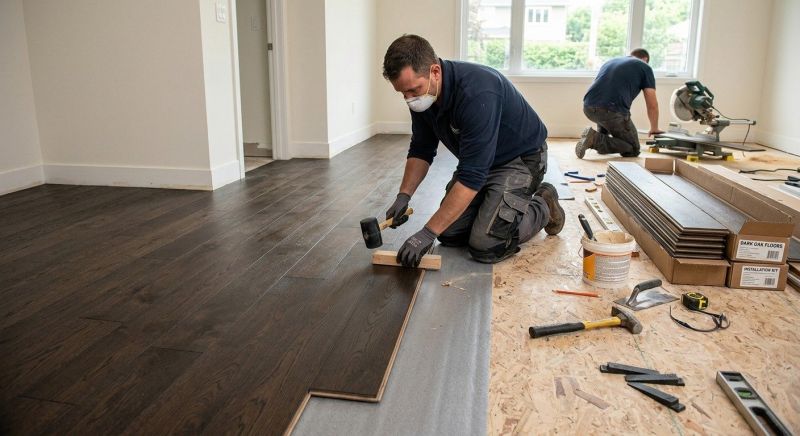 Dark Wood Floor Installation in Glen Burnie, MD